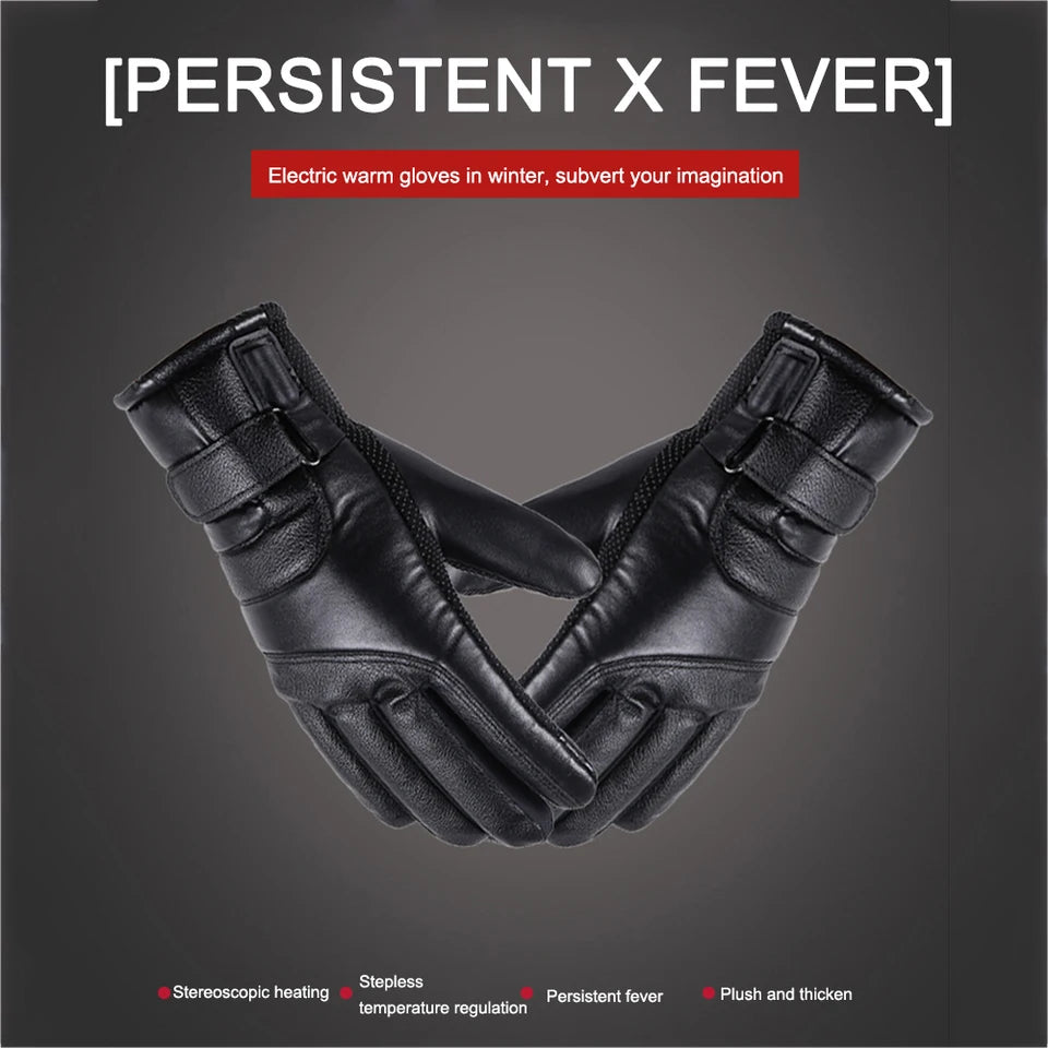 Heated Full Finger Mittens Touch Screen USB Electric Heating Gloves Ergonomics Constant Temperature for Indoor Home Outdoor