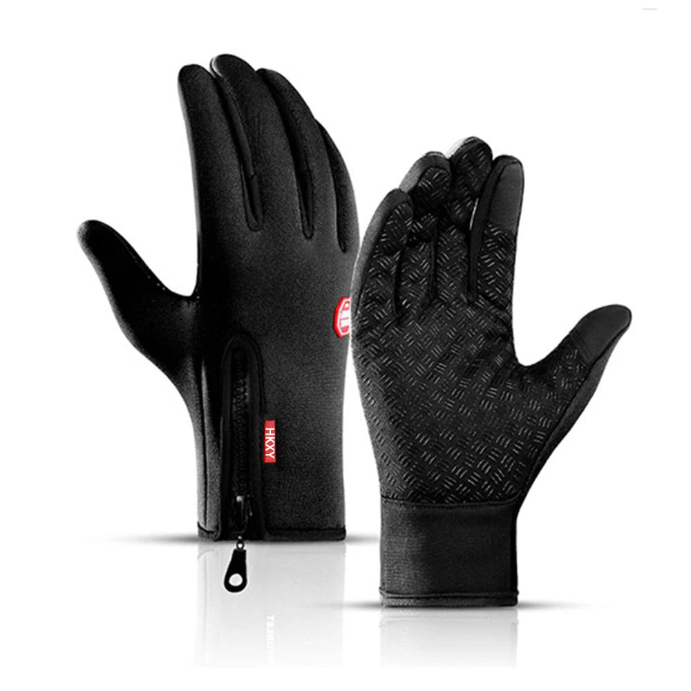 Winter Cycling Gloves Men Women Motorcycle Fleece Sport Zipper Autumn Touch Screen Warm Water-Repellent Windproof Non-slip Glove