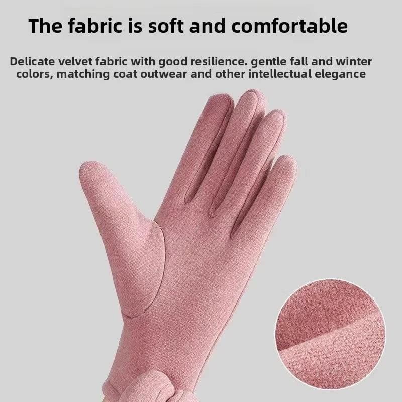 1Pairs Womens Gloves Winter Touchscreen Texting Phone Warmth Windproof Gloves Fleece Lined Cold Weather Suitable for Dailywear
