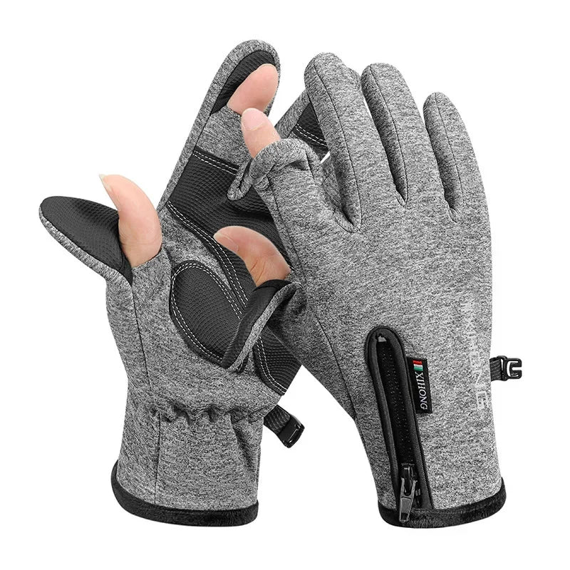 Autumn/Winter Warm Windproof  Waterproof Touch Screen Gloves for Men and Women Ideal for Outdoor Fishing Running Cycling, Skiing