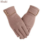 1Pair Women Winter Warm Gloves Touch Screen Fleece Lined Thermal Mittens Driving Ski Windproof Gloves