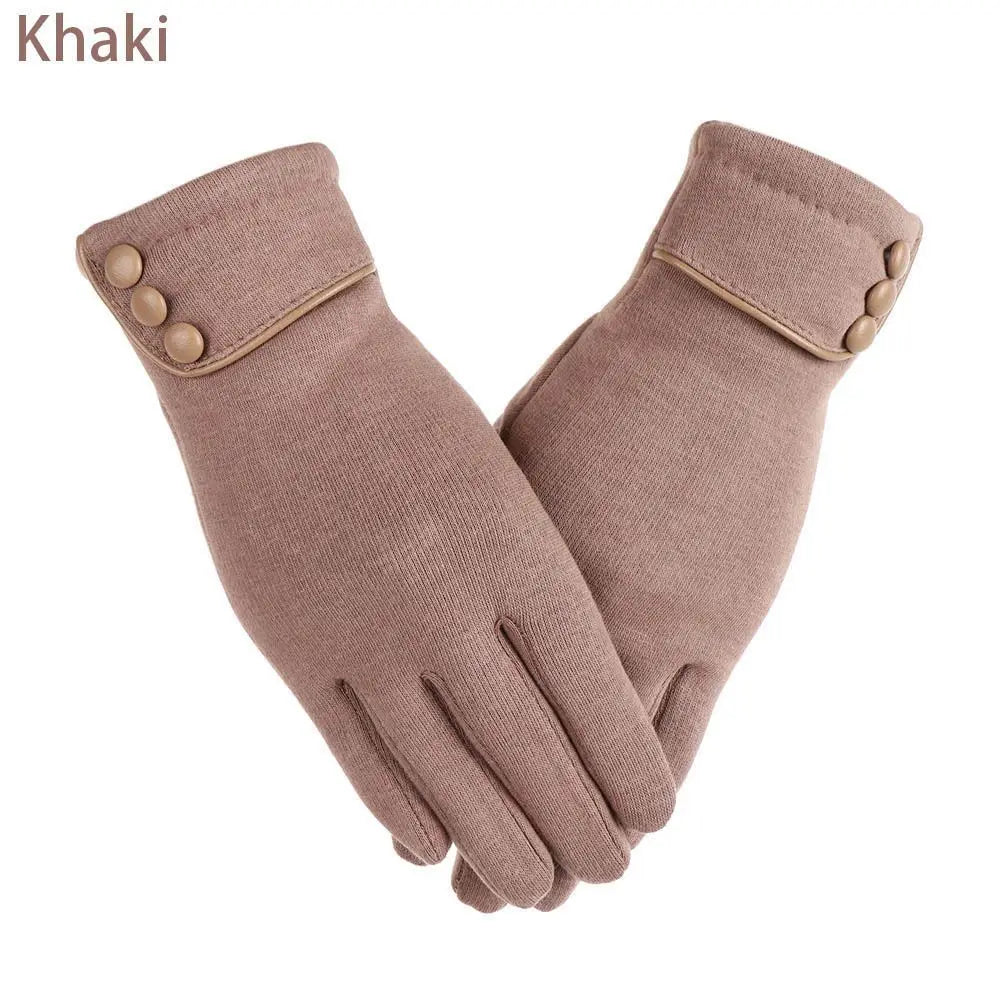 1Pair Women Winter Warm Gloves Touch Screen Fleece Lined Thermal Mittens Driving Ski Windproof Gloves