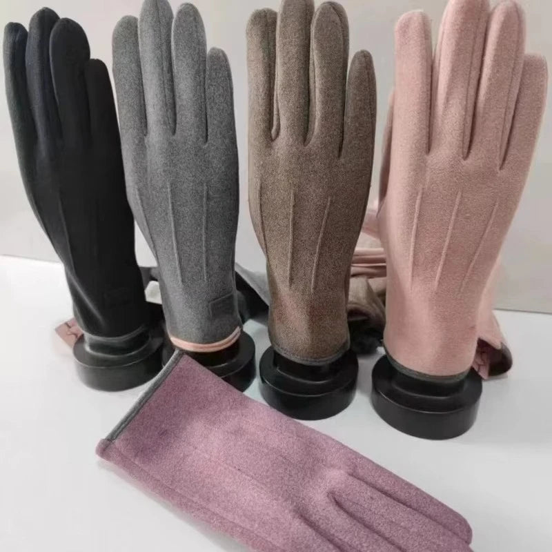 1Pairs Womens Gloves Winter Touchscreen Texting Phone Warmth Windproof Gloves Fleece Lined Cold Weather Suitable for Dailywear