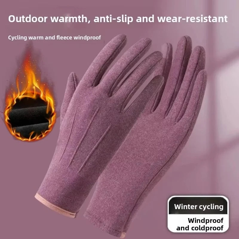 1Pairs Womens Gloves Winter Touchscreen Texting Phone Warmth Windproof Gloves Fleece Lined Cold Weather Suitable for Dailywear