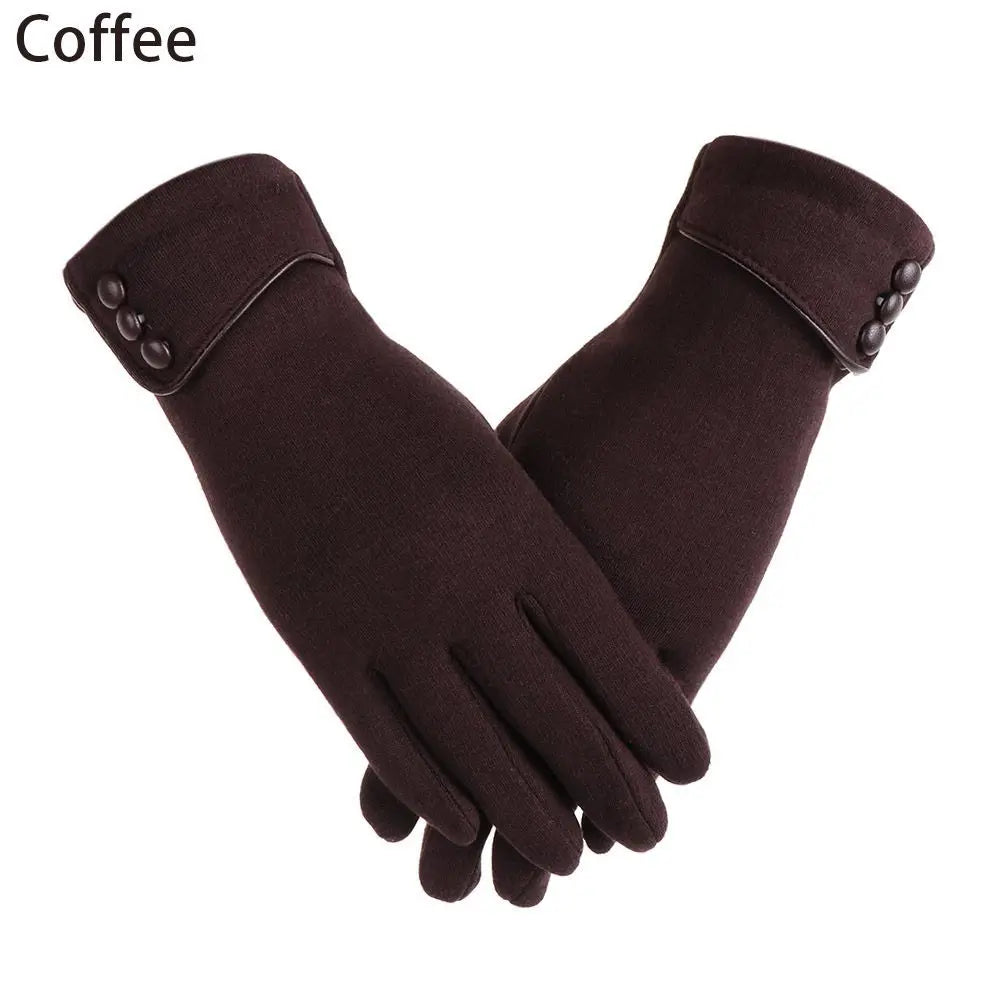 1Pair Women Winter Warm Gloves Touch Screen Fleece Lined Thermal Mittens Driving Ski Windproof Gloves