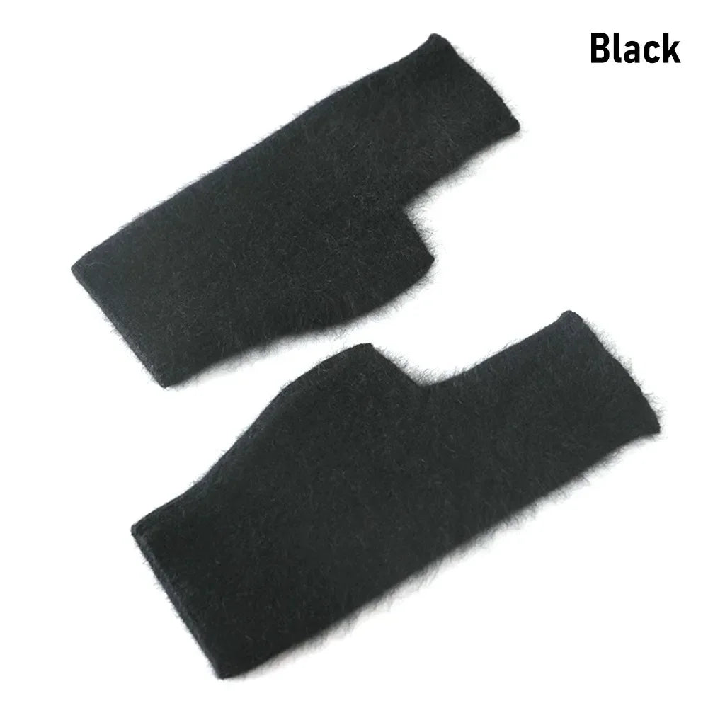 Mink Cashmere Gloves Autumn Winter Women Girl Gloves Fingerless Warm Knitted Wool Mitten Wrist Length Thumb Hole Mitts Fashion