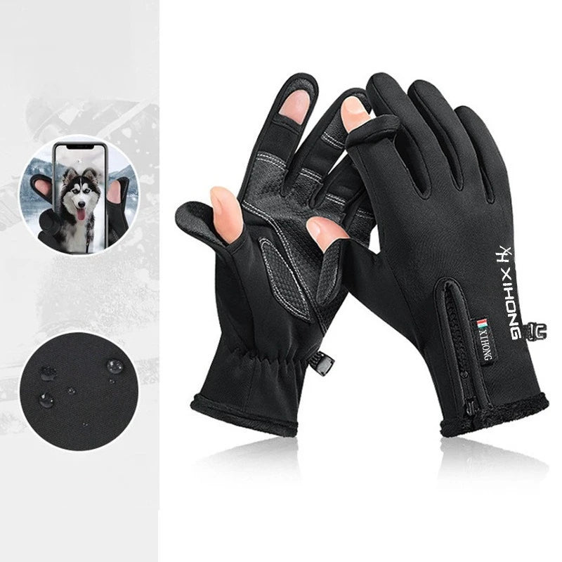 Autumn/Winter Warm Windproof  Waterproof Touch Screen Gloves for Men and Women Ideal for Outdoor Fishing Running Cycling, Skiing