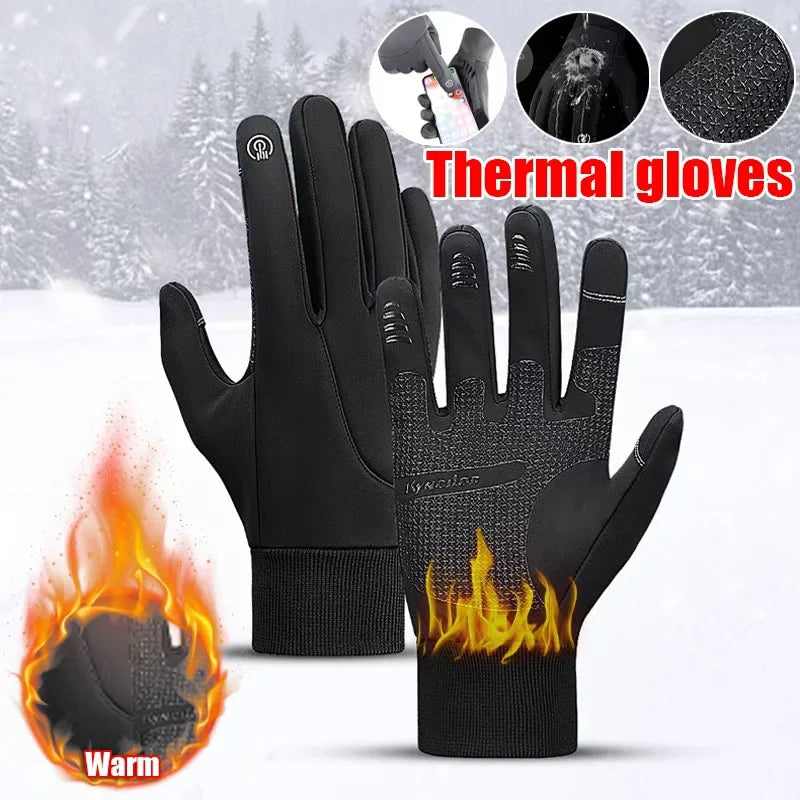 Autumn/Winter Warm Windproof  Waterproof Touch Screen Gloves for Men and Women Ideal for Outdoor Fishing Running Cycling, Skiing