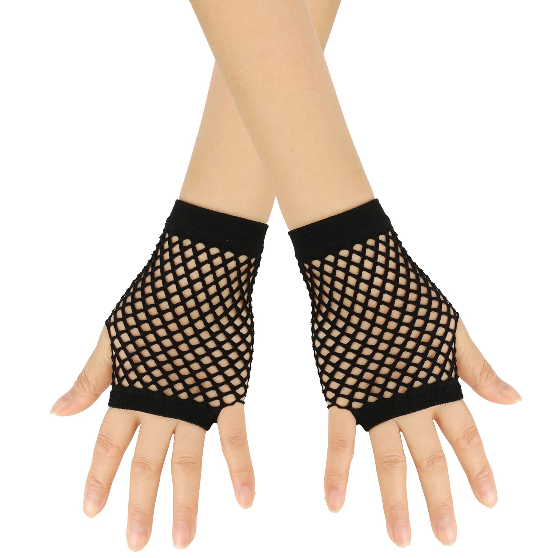 New Fishnet Gloves Red Black Girl Sheer Mesh Mittens Gloves Adult Woman Disguise Rock Fancy Night Club Party Sexy Fashion Gloves