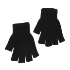 1pair Black Short Half Finger Fingerless Knit Wrist Glove Winter Warm Stretch Work Gloves for Women and Men Cycling Accessories