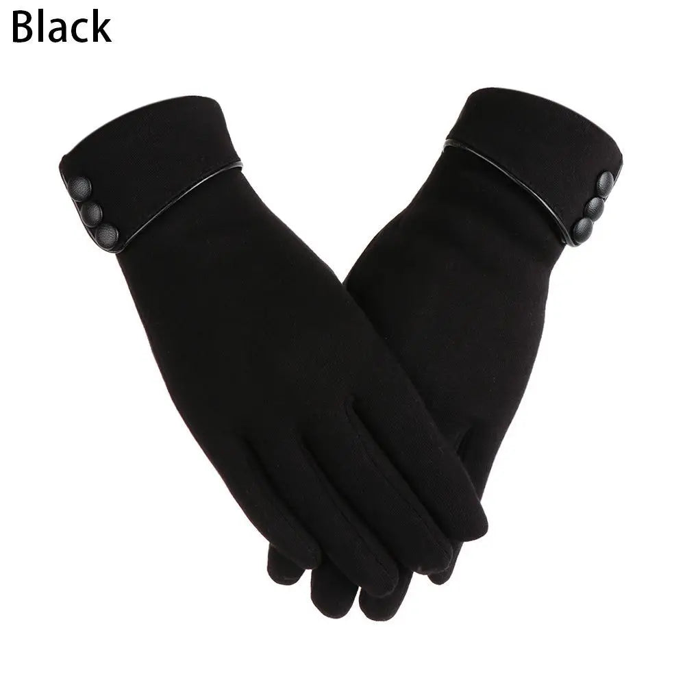 1Pair Women Winter Warm Gloves Touch Screen Fleece Lined Thermal Mittens Driving Ski Windproof Gloves