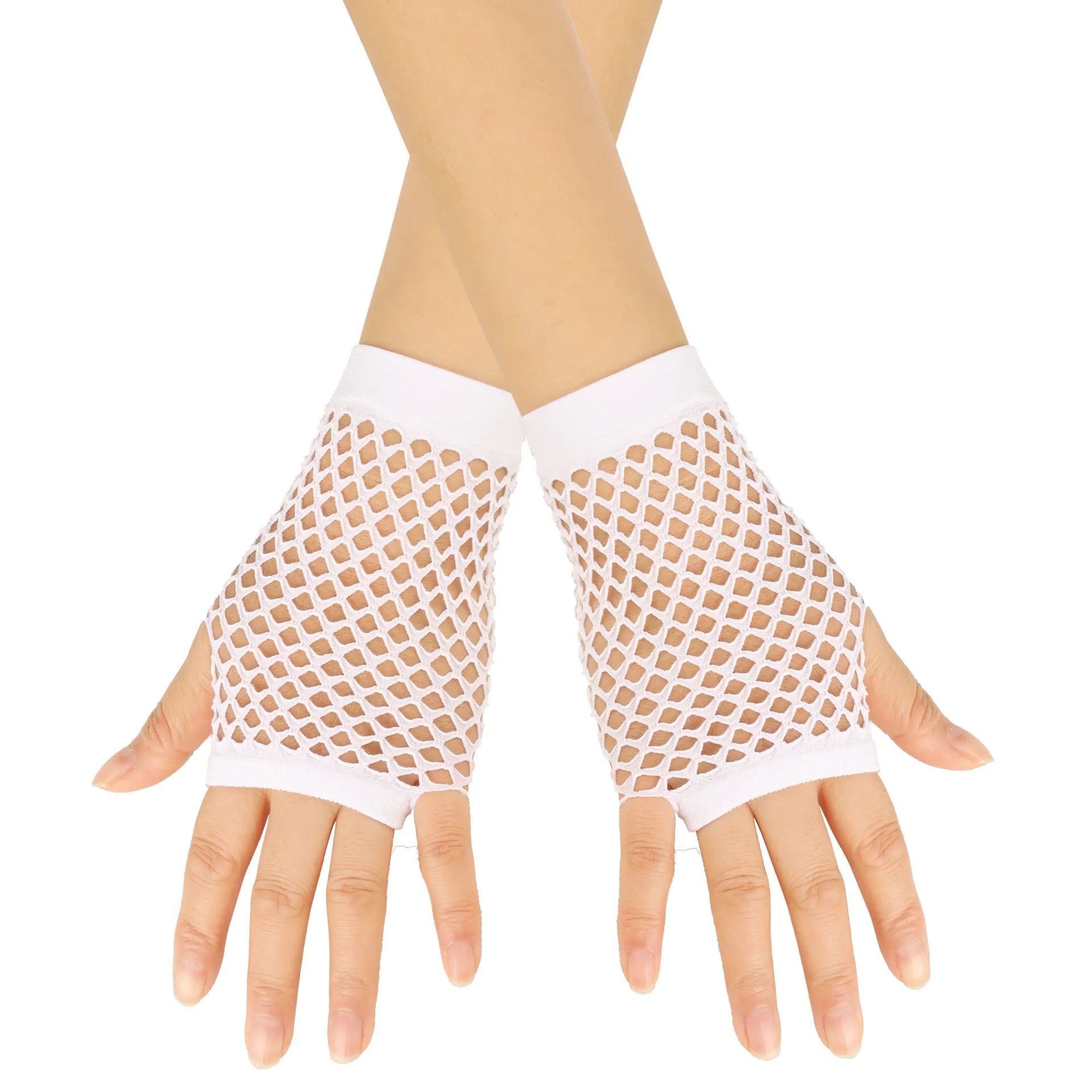 New Fishnet Gloves Red Black Girl Sheer Mesh Mittens Gloves Adult Woman Disguise Rock Fancy Night Club Party Sexy Fashion Gloves