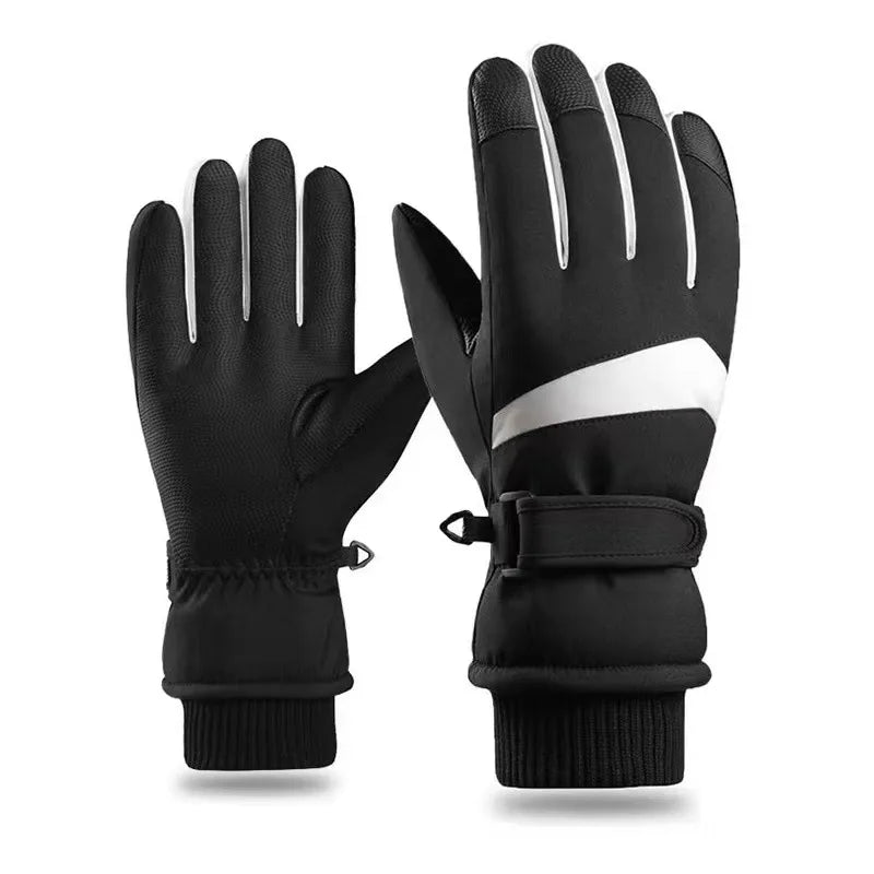 Skiing Gloves Winter Women Men Water-Repellent Velvet Warm Gloves Motorcycle Thick Windproof Cycling Couple Touch-Screen Gloves