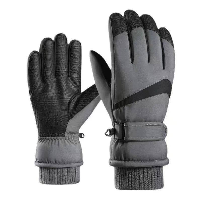 Skiing Gloves Winter Women Men Water-Repellent Velvet Warm Gloves Motorcycle Thick Windproof Cycling Couple Touch-Screen Gloves