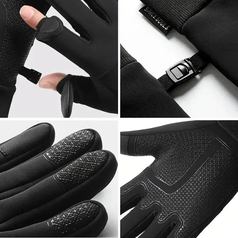 Autumn/Winter Warm Windproof  Waterproof Touch Screen Gloves for Men and Women Ideal for Outdoor Fishing Running Cycling, Skiing
