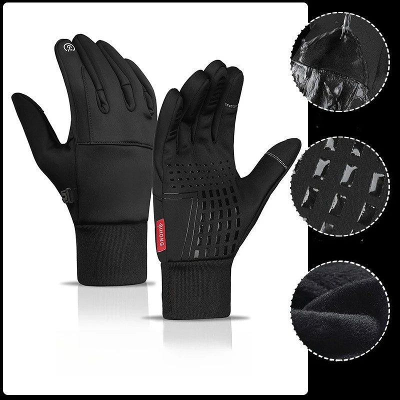 Autumn/Winter Warm Windproof  Waterproof Touch Screen Gloves for Men and Women Ideal for Outdoor Fishing Running Cycling, Skiing