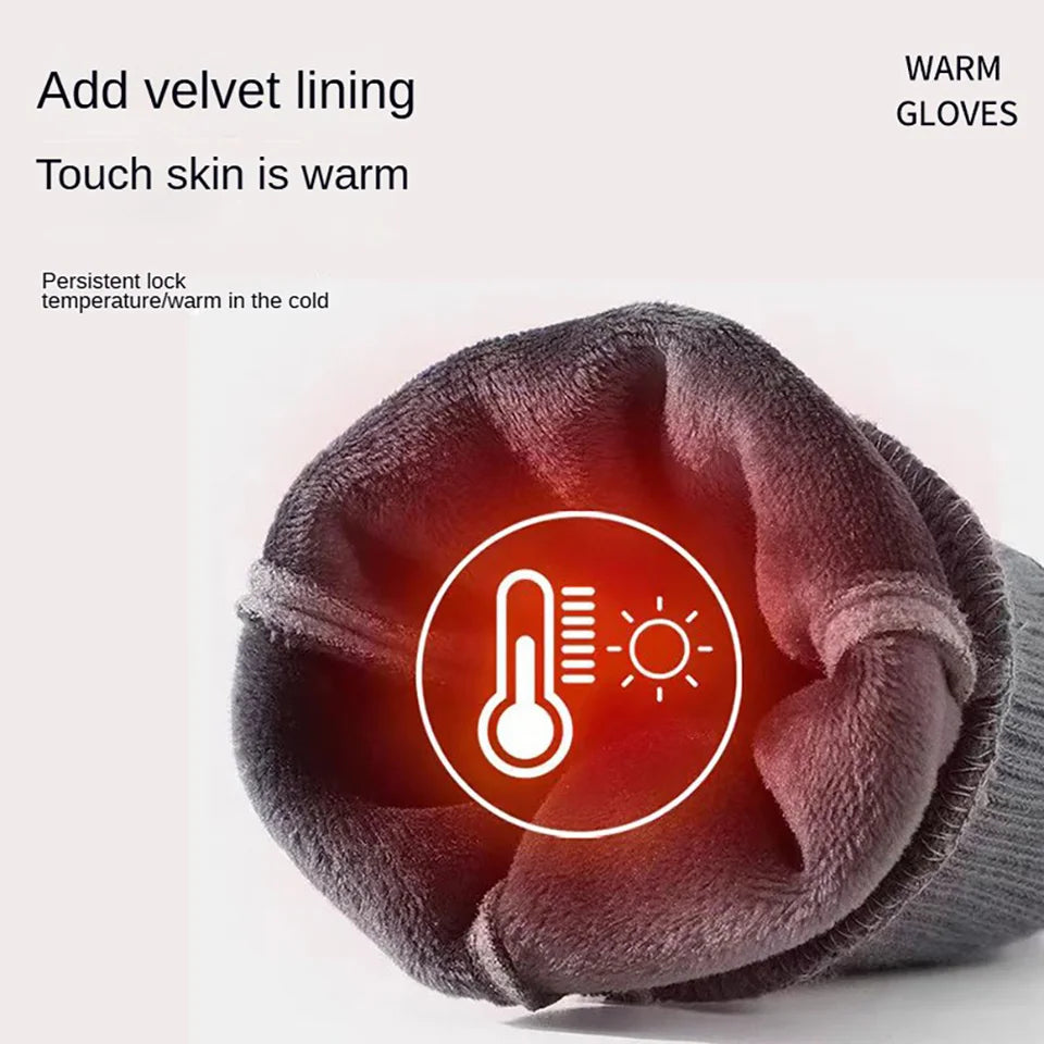 Thermal Suede Cycling Driving Gloves Fleece Lined Windproof Winter Gloves for Riding Touchscreen Men Women Warm Bike Gloves RG53