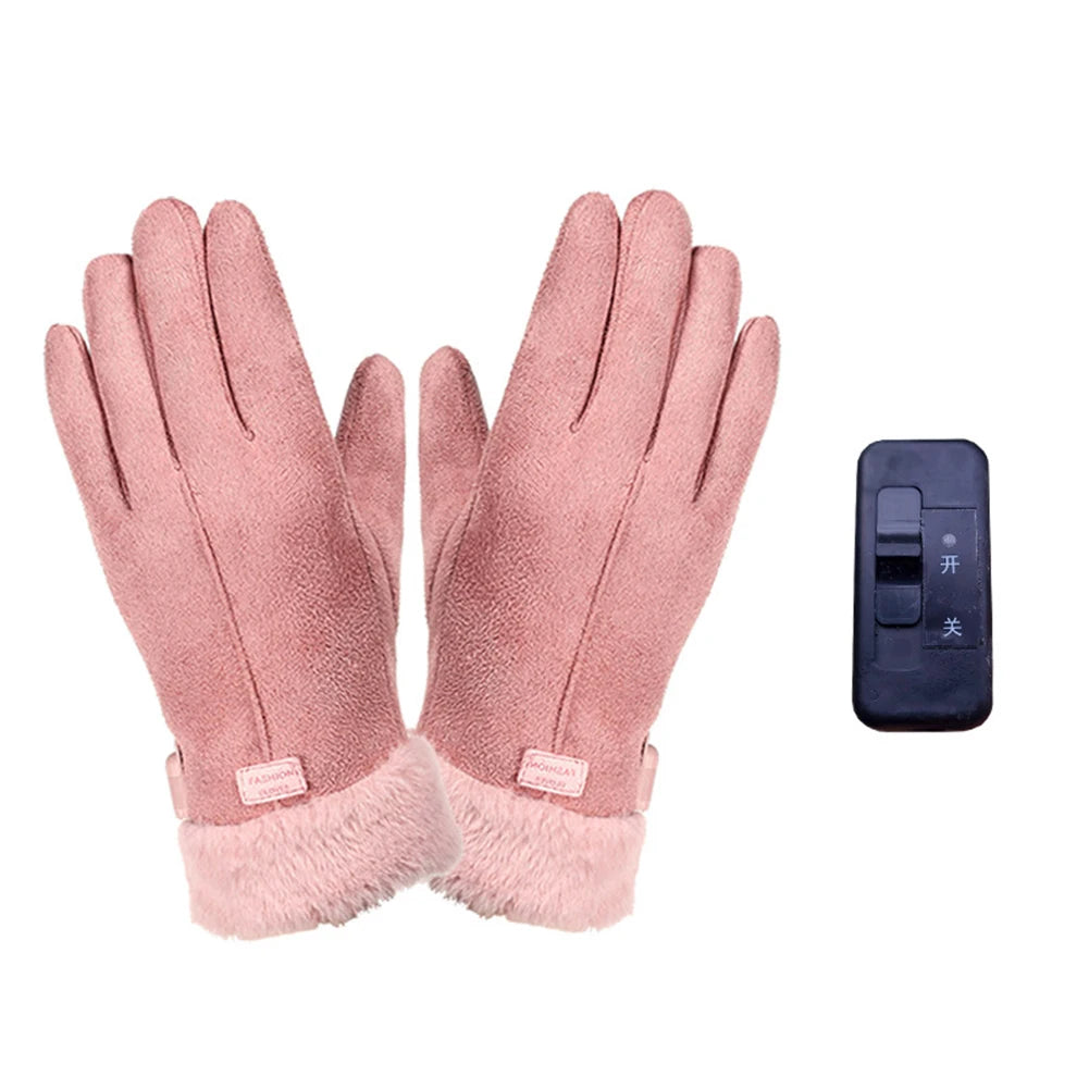Heated Full Finger Mittens Touch Screen USB Electric Heating Gloves Ergonomics Constant Temperature for Indoor Home Outdoor